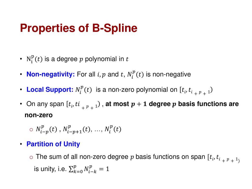 Lecture 22 B Spline Curve Properties Ppt Download