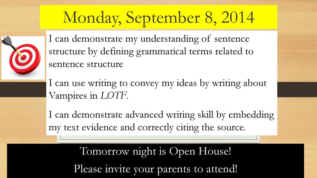 Tomorrow Night Is Open House Please Invite Your Parents To Attend Ppt Download