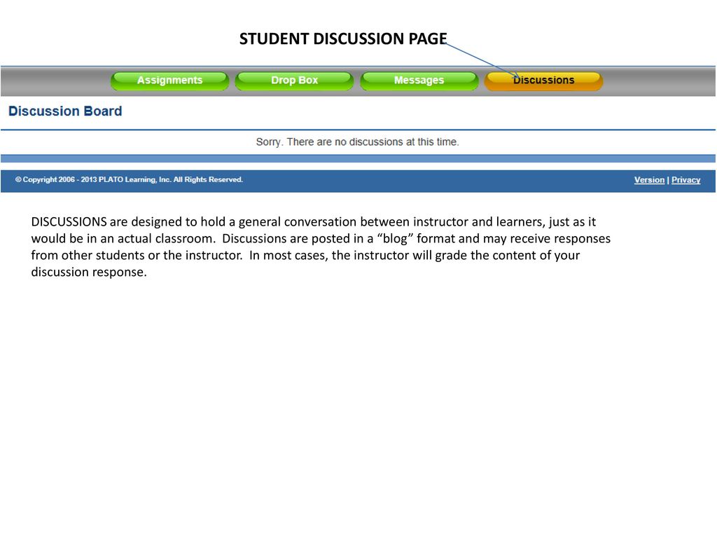 STUDENT DISCUSSION PAGE