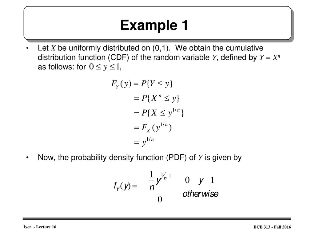 Expectations of Random Variables, Functions of Random Variables - ppt ...