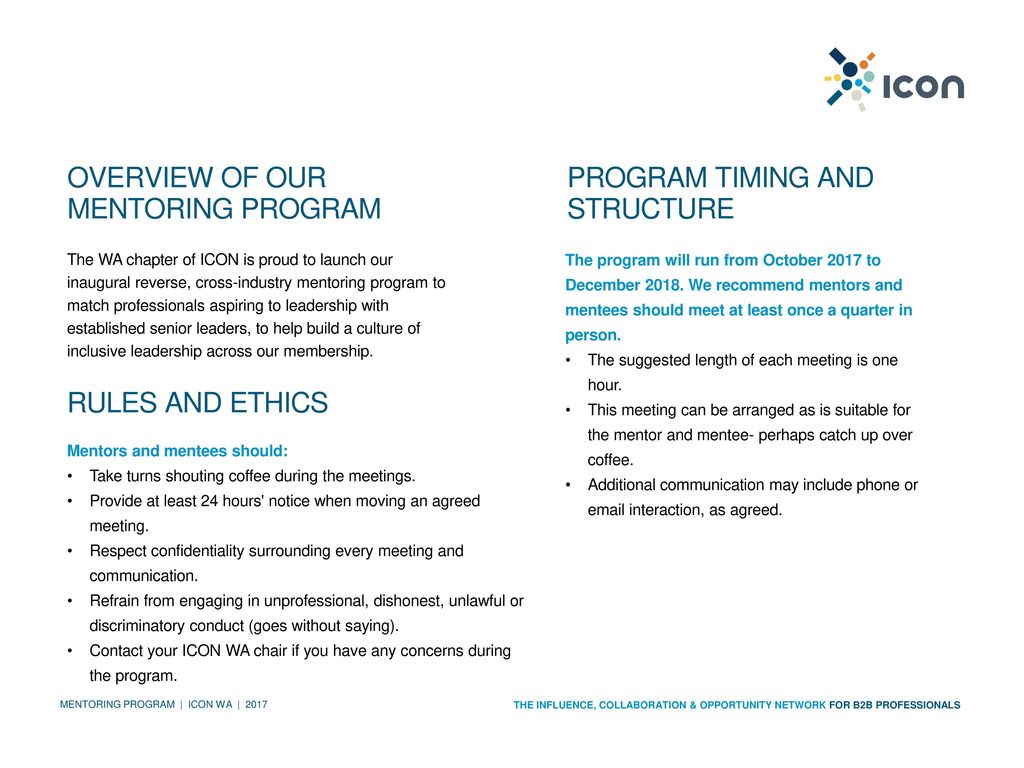 MENTORING PROGRAM ICON WA | APPLICATION PACK - ppt download