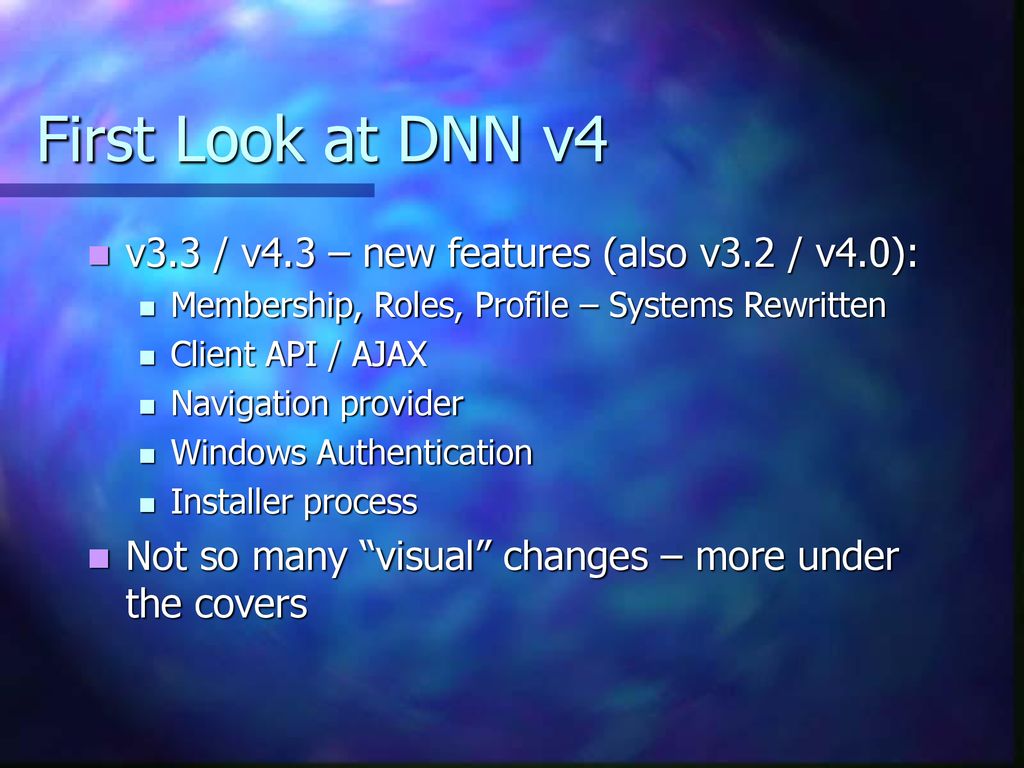 Dotnetnuke v4 overview stan schultes ppt download
