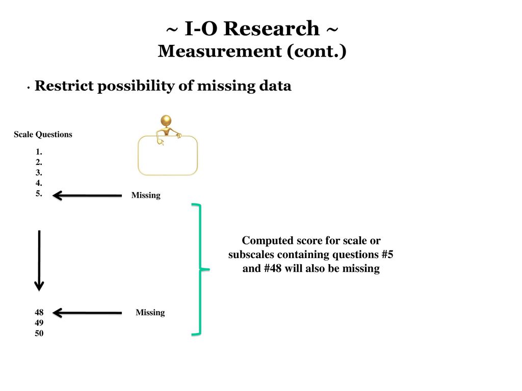 ~ I-O Research ~ Measurement (cont.)
