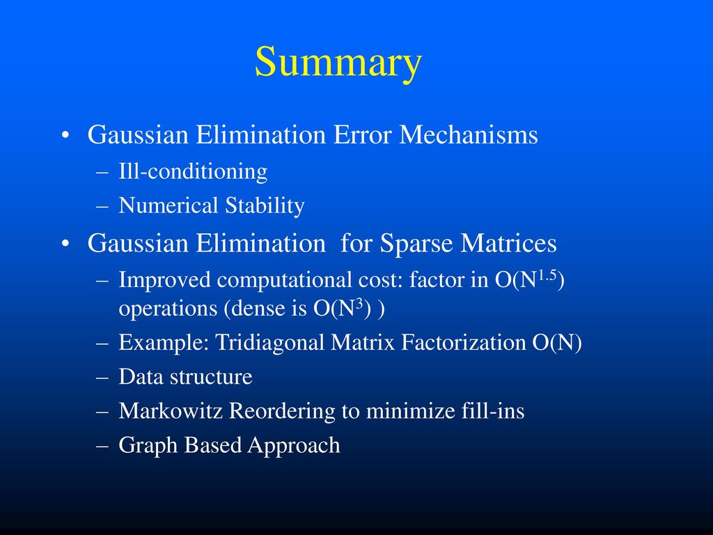 Direct methods for sparse linear systems ppt download