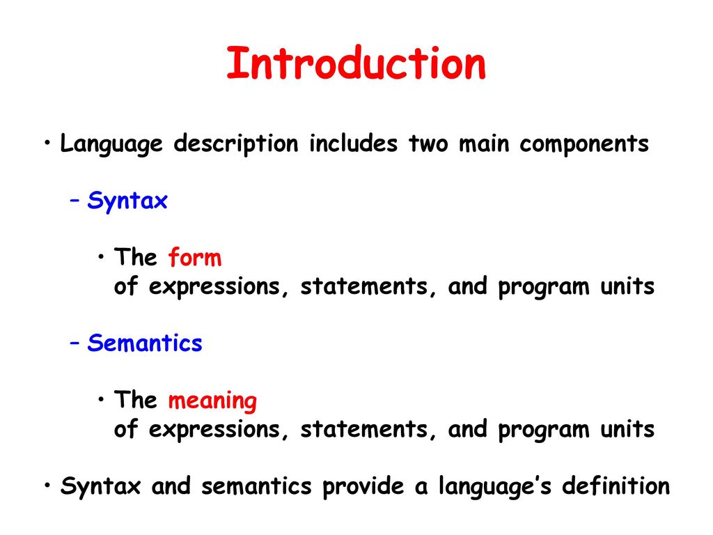 Describing Syntax and Semantics - ppt download