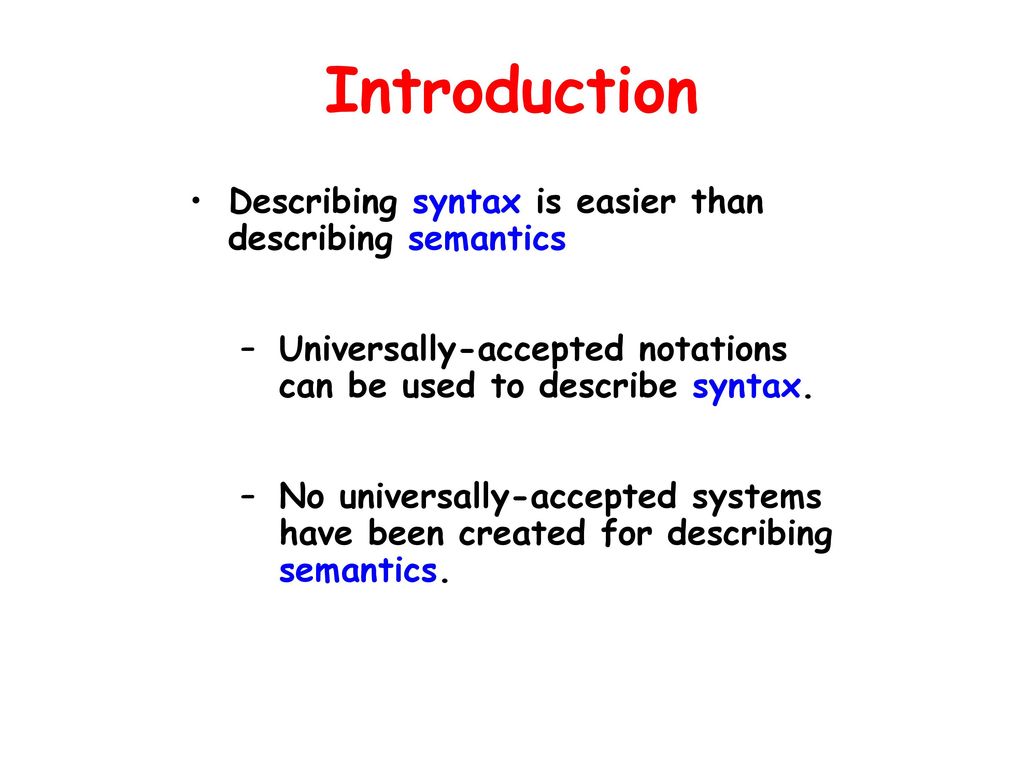 Describing syntax and semantics ppt download