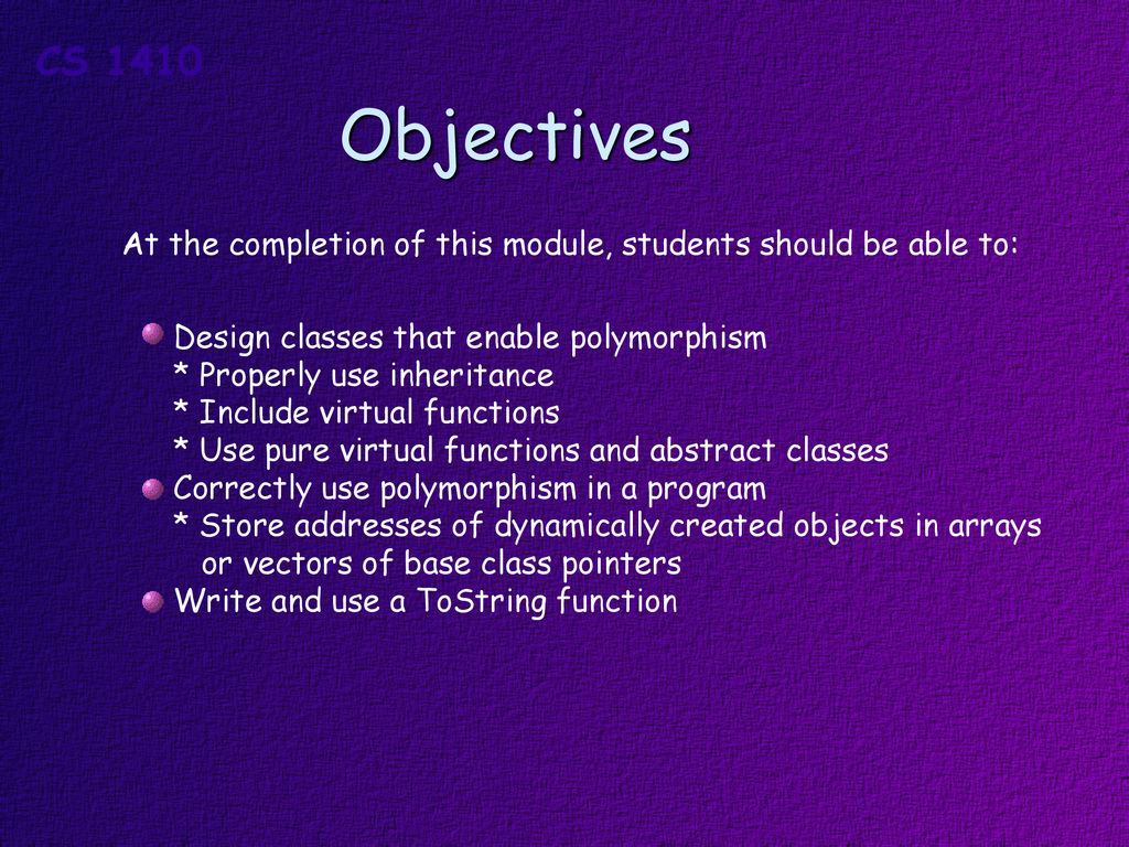 Polymorphism Virtual Methods And Abstract Classes Ppt Download