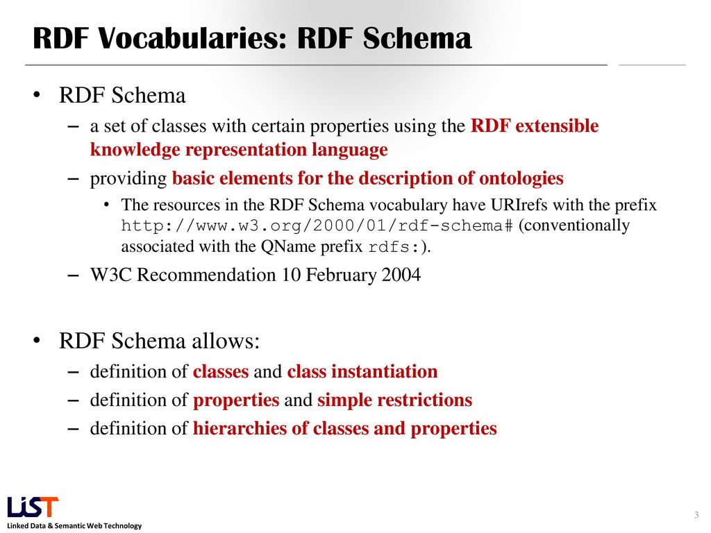 The semantic web part 6 rdf vocabularies rdf schema ppt download
