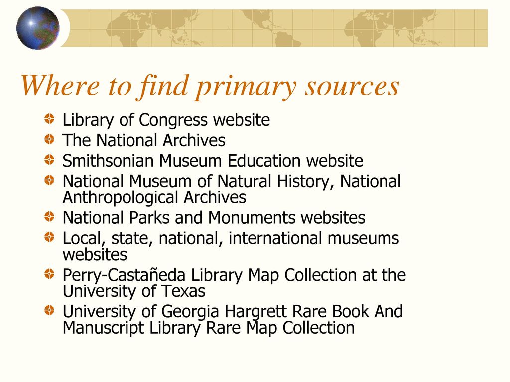 Primary And Secondary Sources Adapted From The Work Of Carol Warren ...