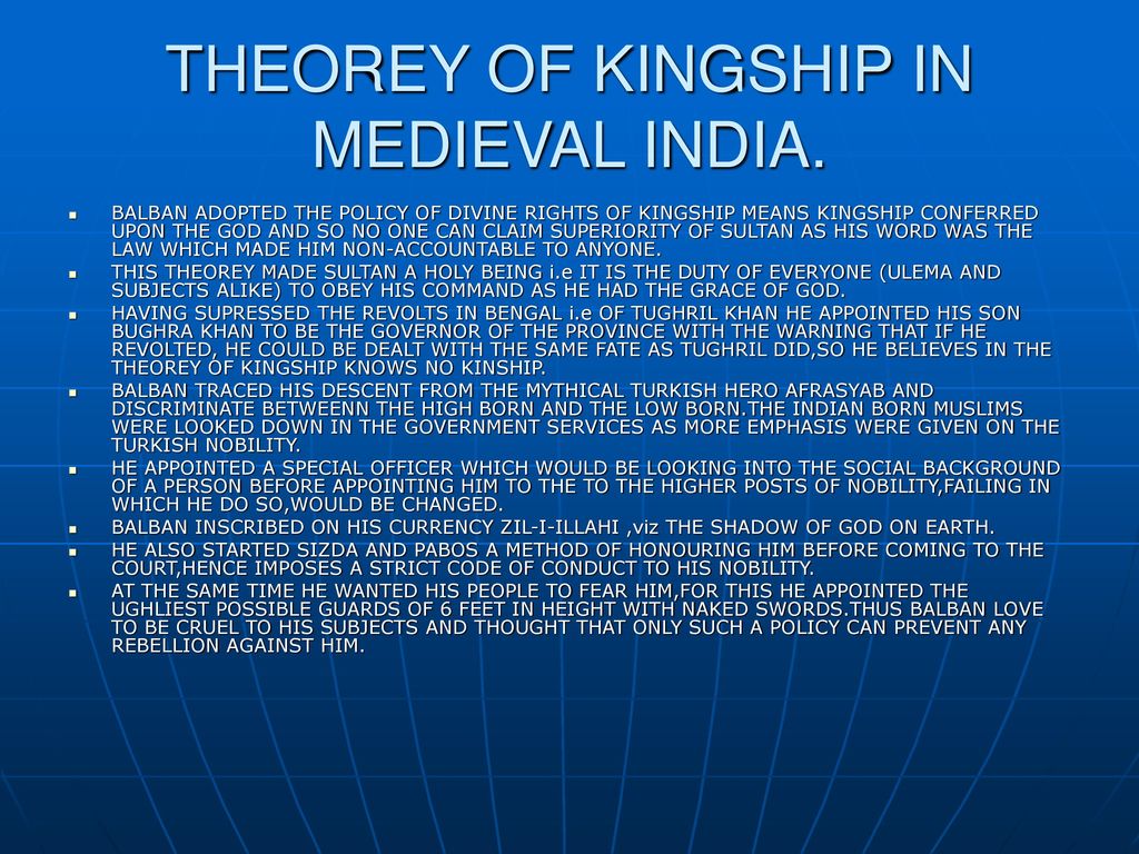 write an essay on the theory of kingship of balban