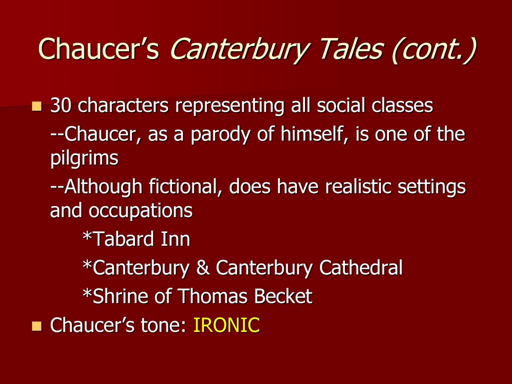 Canterbury Tales Social Classes Chart