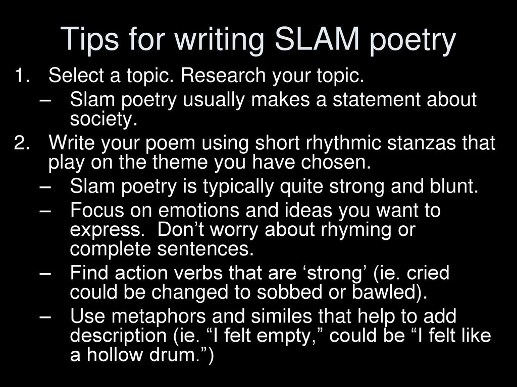What To Write A Slam Poem About