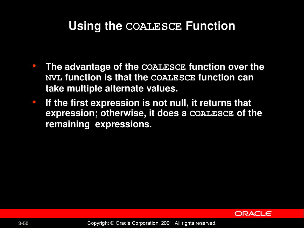 Using the COALESCE Function