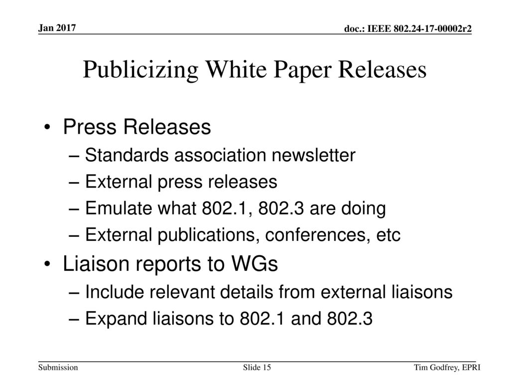 Publicizing White Paper Releases