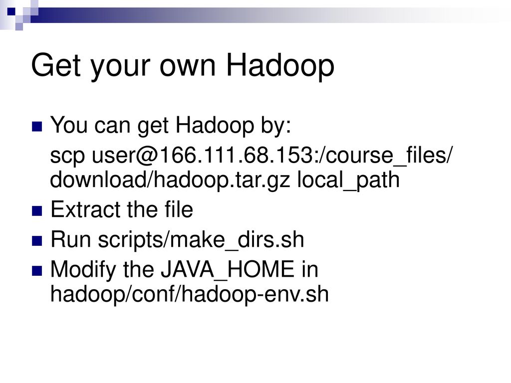 Set up environment for mapreduce developing on hadoop ppt download