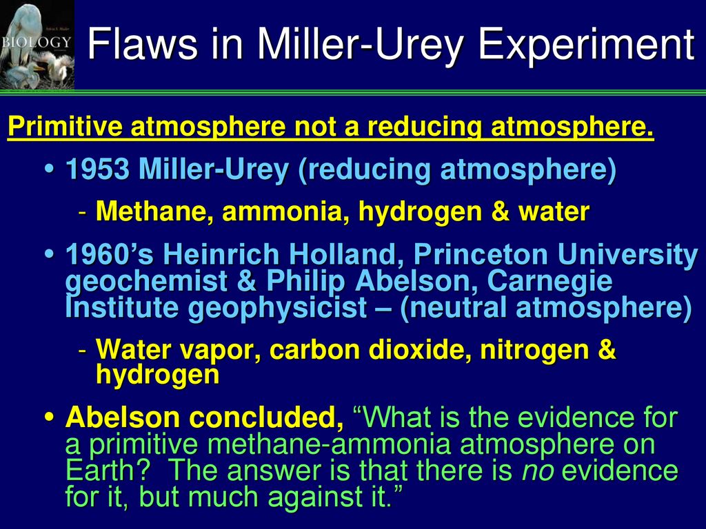 miller urey experiment flaws