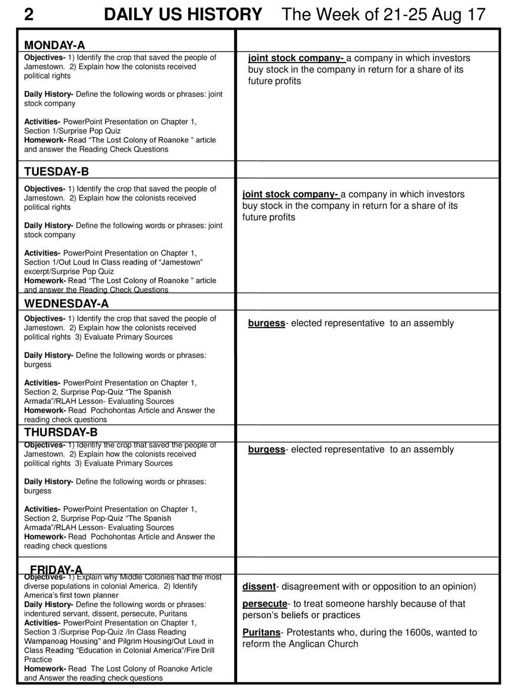 Daily Us History The Week Of Aug Ppt Download