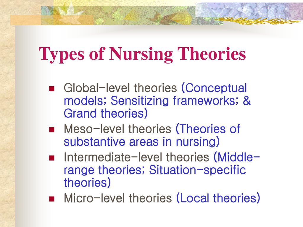 nursing theoretical framework examples