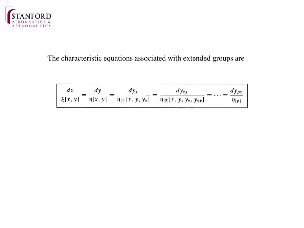 The characteristic equations associated with extended groups are
