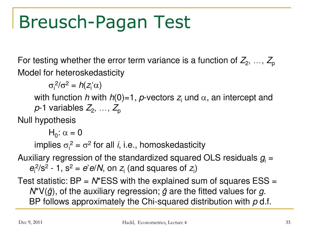 Econometrics - Lecture 4 Heteroskedasticity And Autocorrelation - Ppt ...