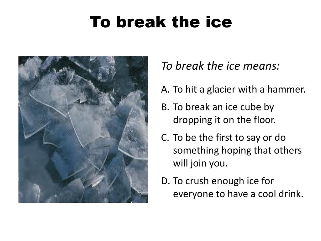 B – Break the Ice – A to Z of Idioms