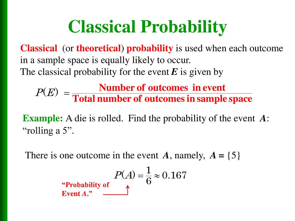 Solved 1. Define Classical Probability, provide a formula