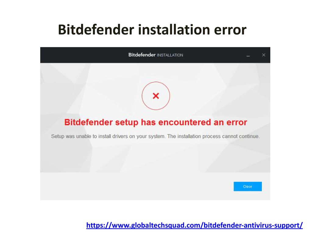 Bitdefender installation error
