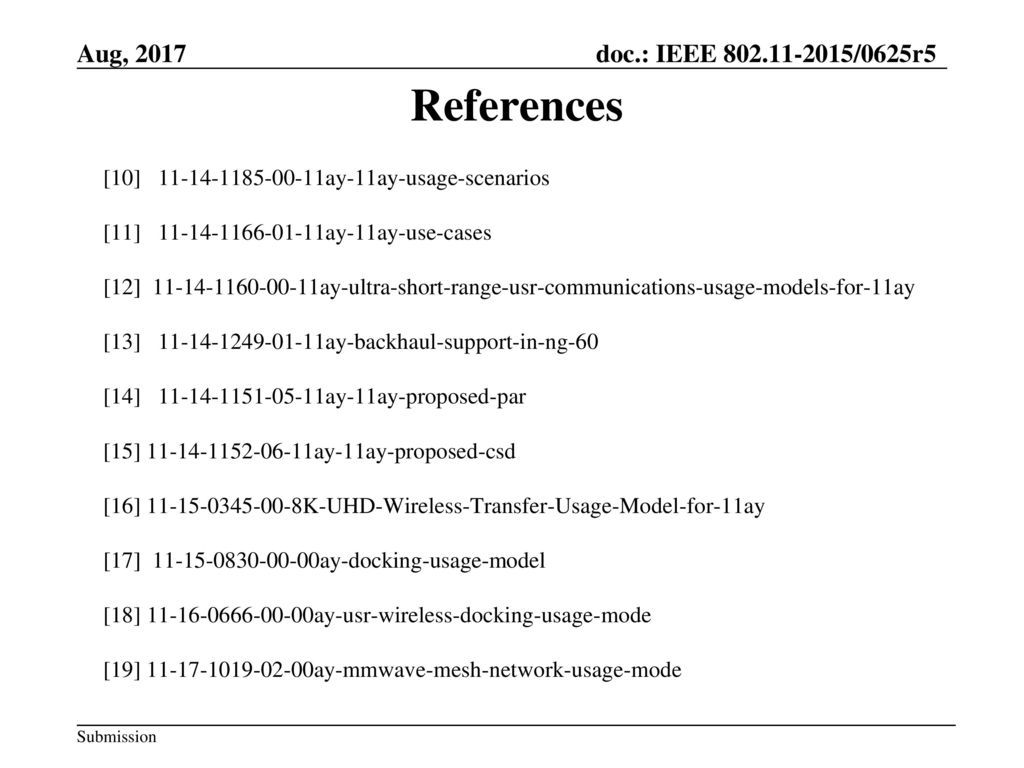 References [10] ay-11ay-usage-scenarios