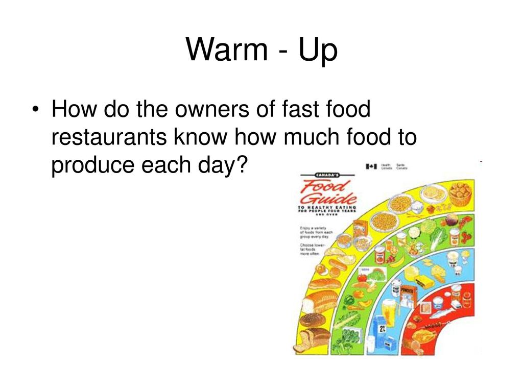 Warm - Up How do the owners of fast food restaurants know how much food