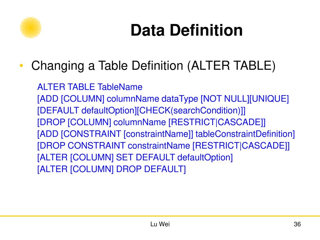 Database systems lu wei college of software and microelectronics ppt