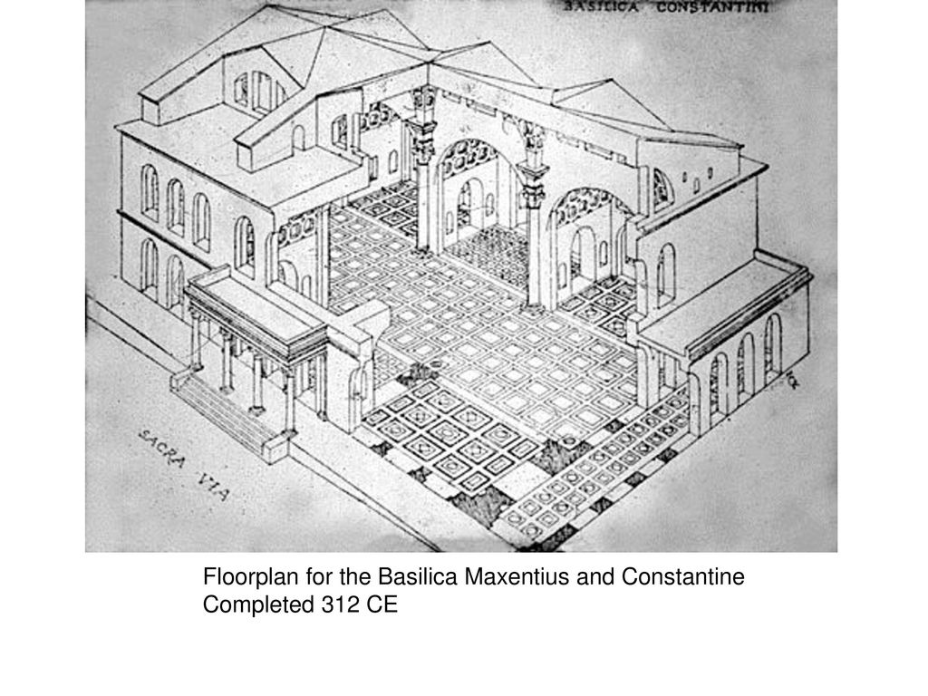 Floorplan for the Basilica Maxentius and Constantine Completed 312 CE