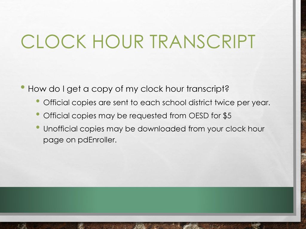 Certification clock hours ppt download