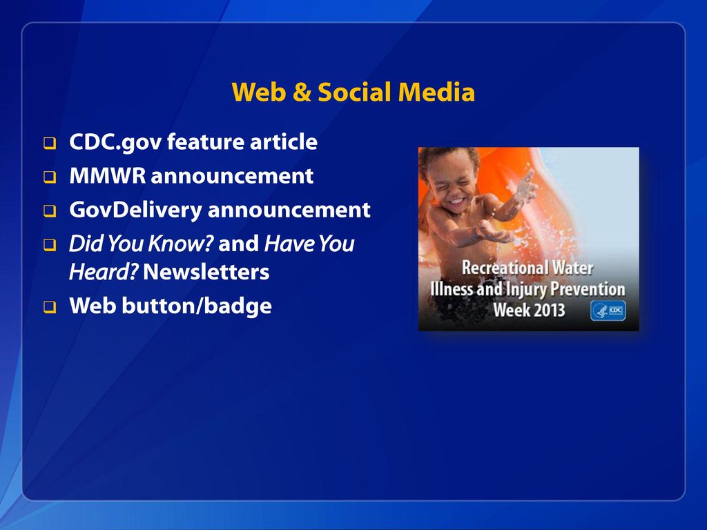 Web & Social Media CDC.gov feature article MMWR announcement