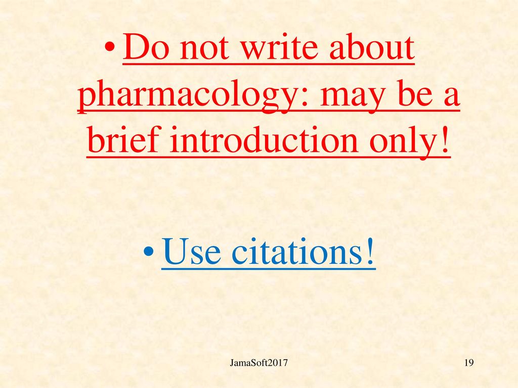 Do not write about pharmacology: may be a brief introduction only!