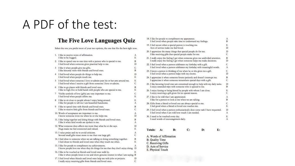 5 Love Languages Child Quiz Pdf