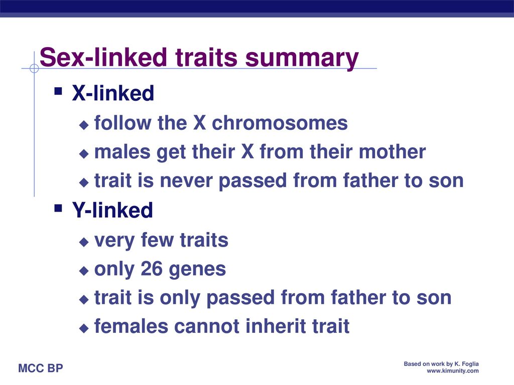Sex-linked traits summary