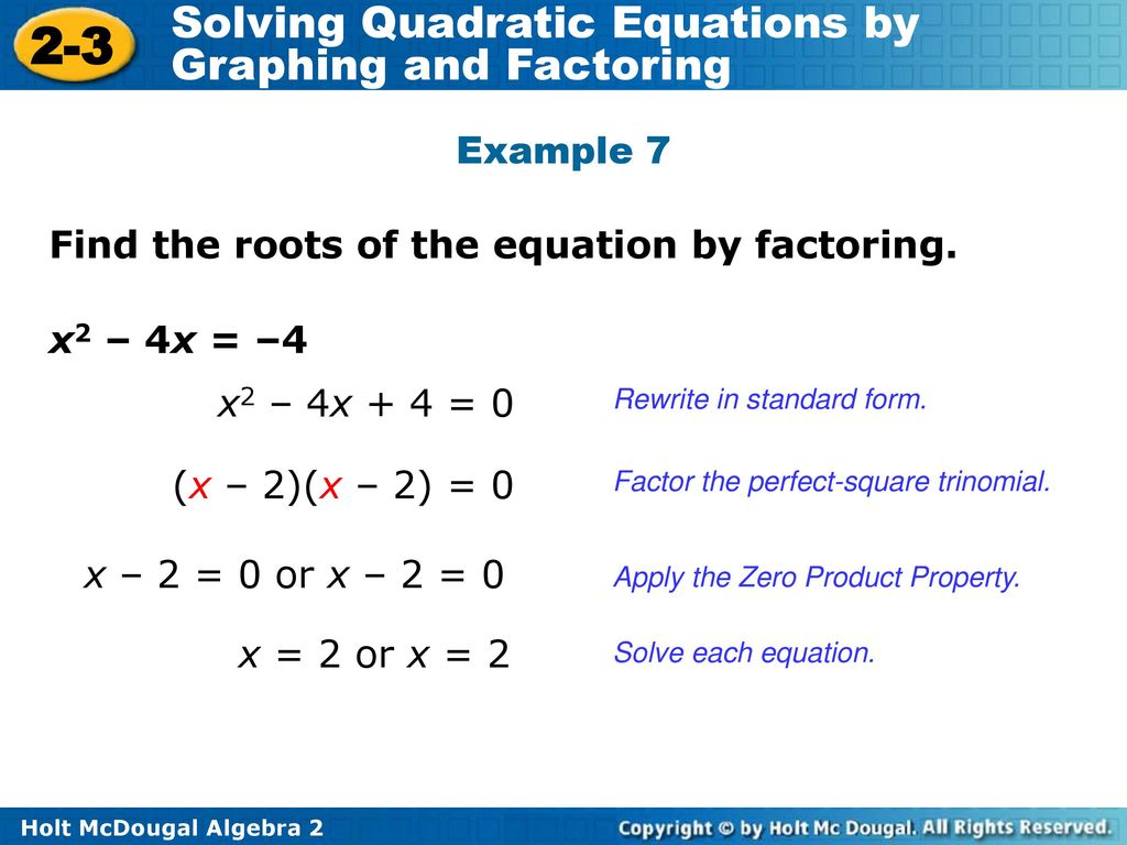 Objectives Solve quadratic equations by factoring. - ppt download Regarding Solving Equations By Factoring Worksheet