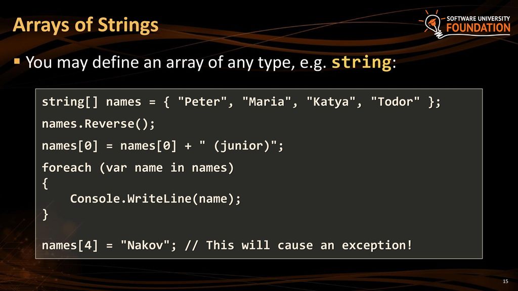 Methods, Arrays, Lists, Dictionaries, Strings, Classes and Objects ...