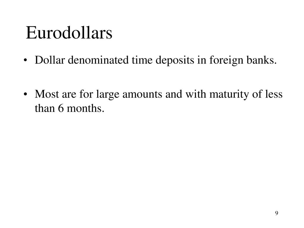 eurodollar market time deposits