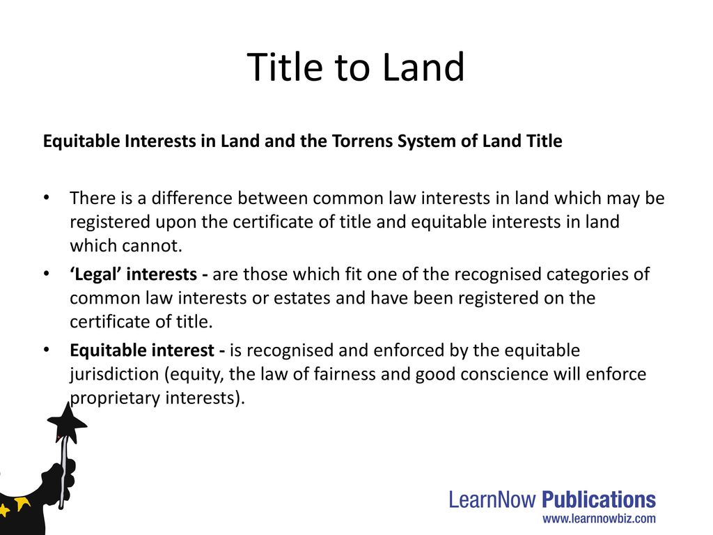 equitable rights in land