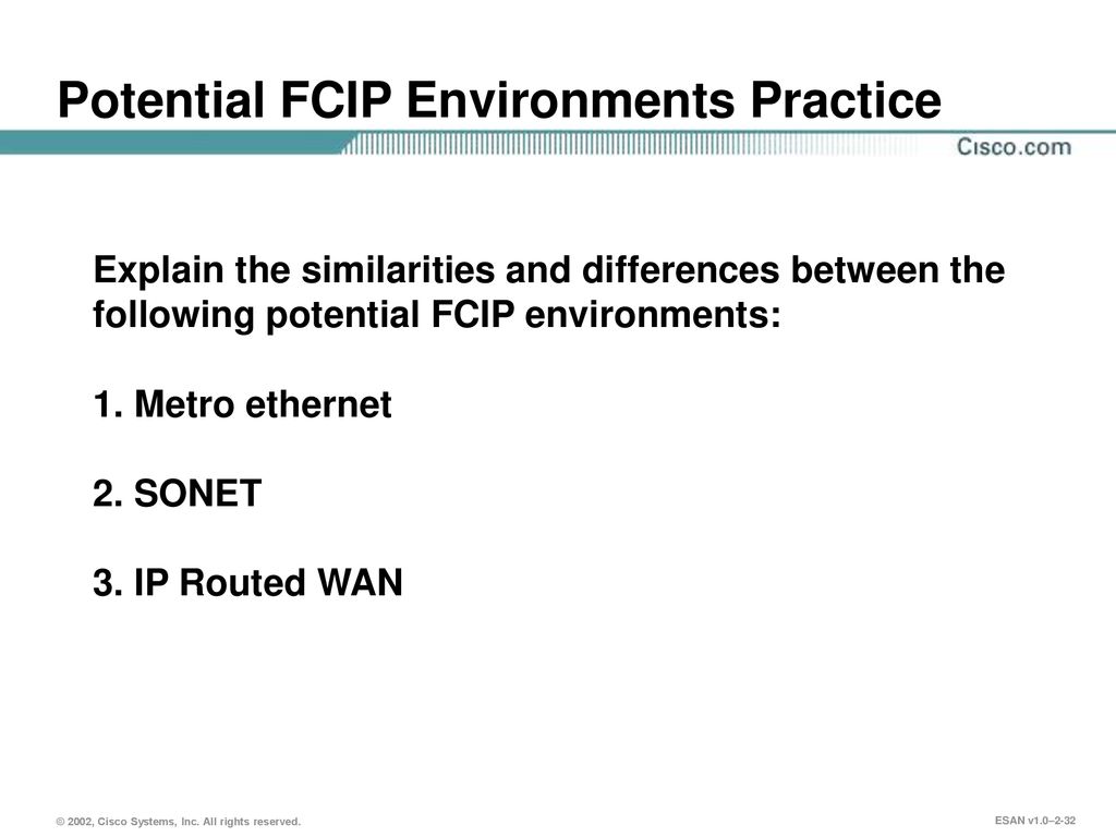 Potential FCIP Environments Practice