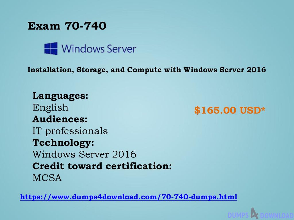 Microsoft Exam Installation, Storage, and Compute with Windows Server ppt  download