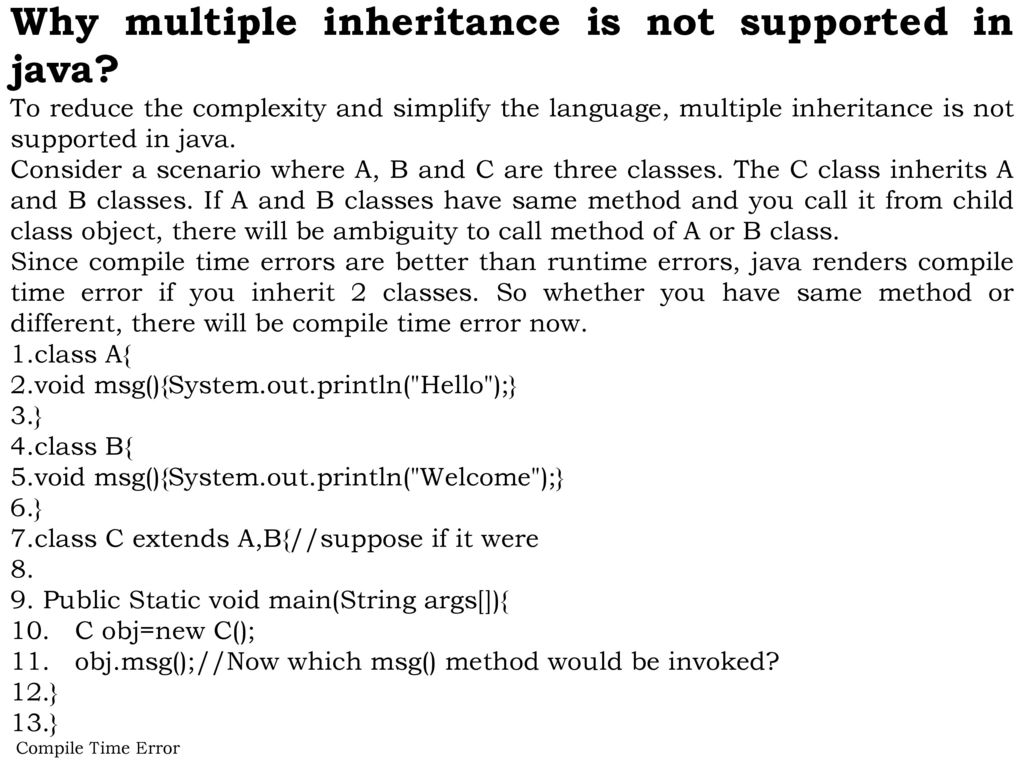 Inheritance in java inheritance in java is a mechanism in which one 