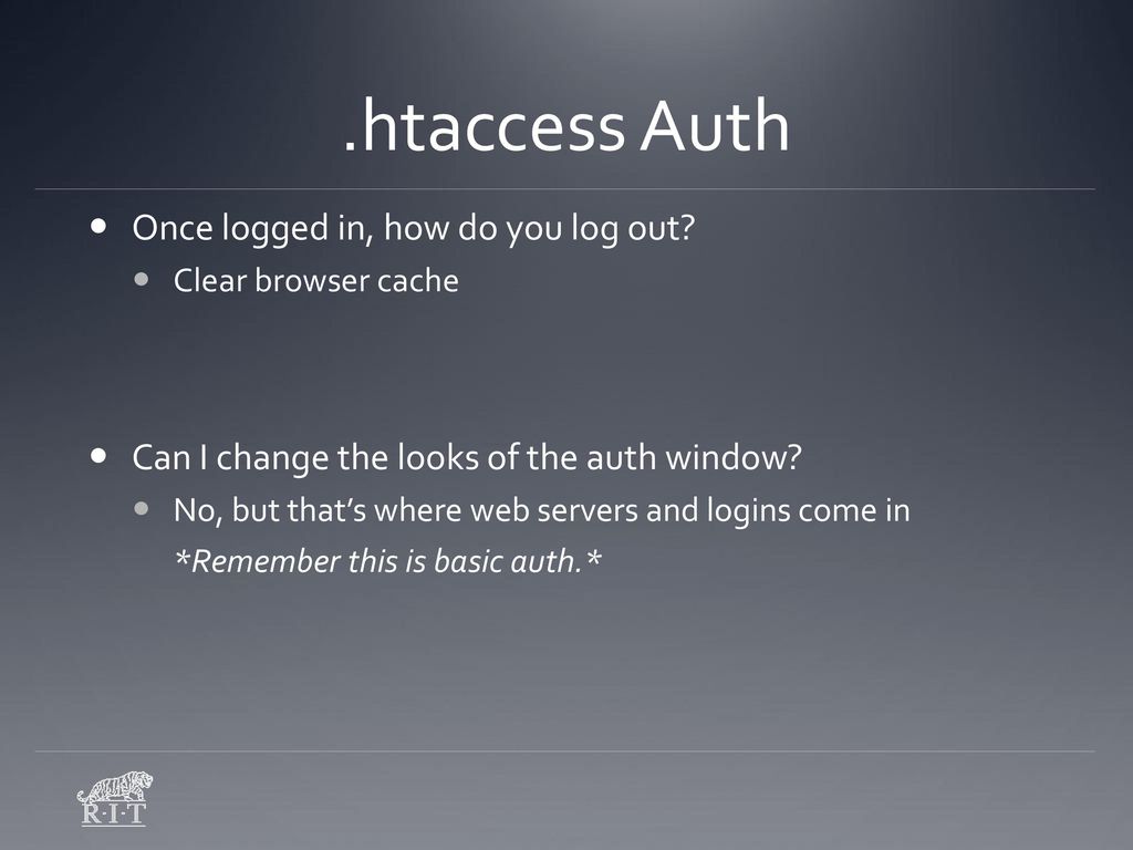 Authentication htaccess ppt download
