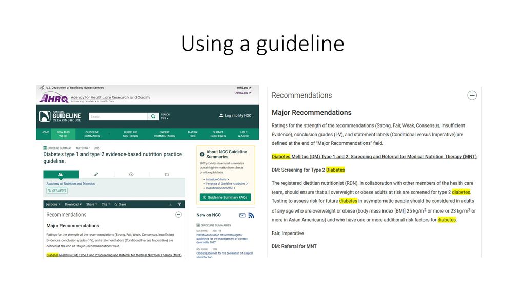 Using a guideline
