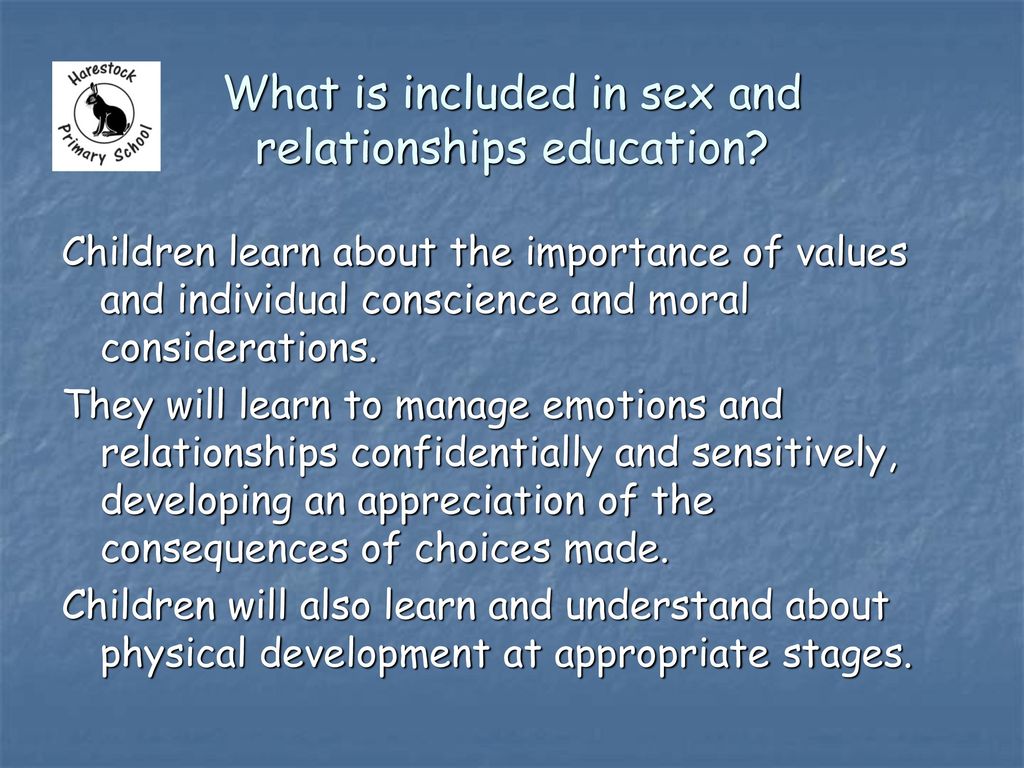 What is included in sex and relationships education
