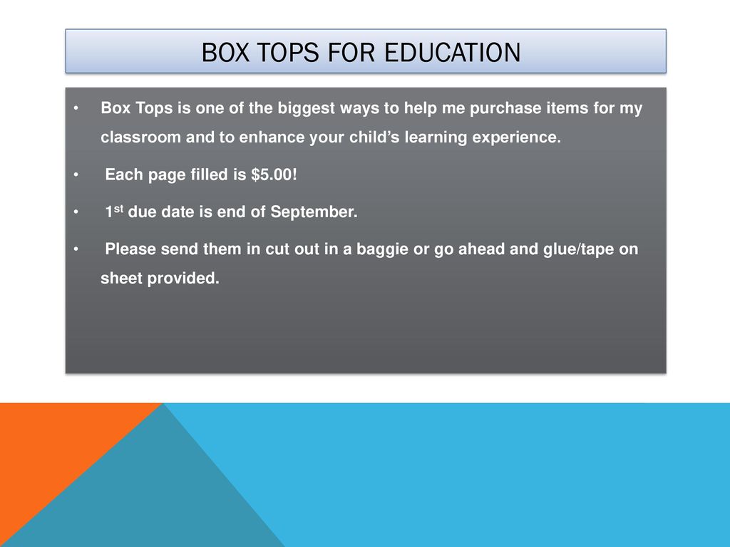 Box tops for education