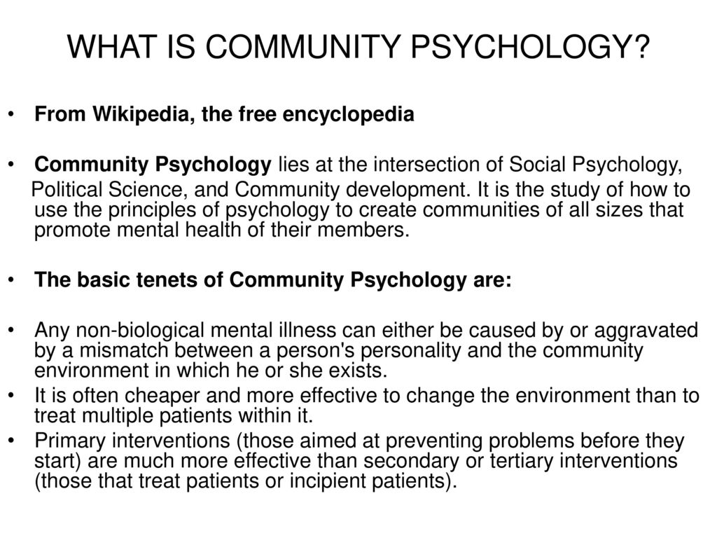 COMMUNITY PSYCHOLOGY PSY Ppt Download