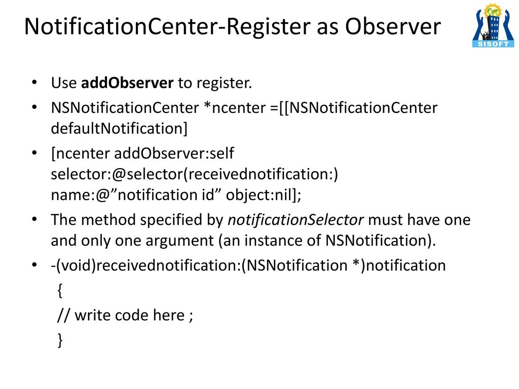 NotificationCenter-Register as Observer