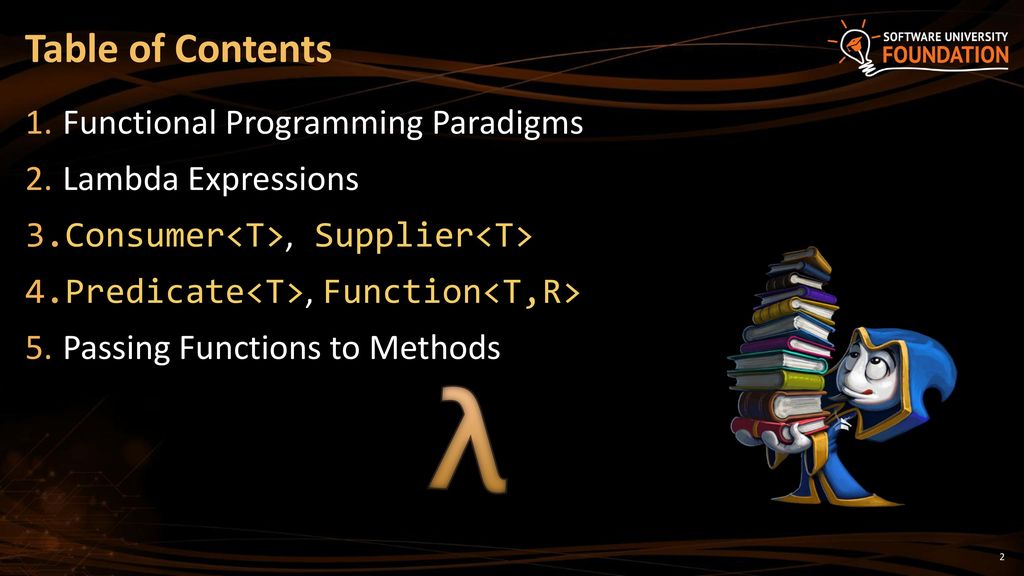 λ Table of Contents Functional Programming Paradigms